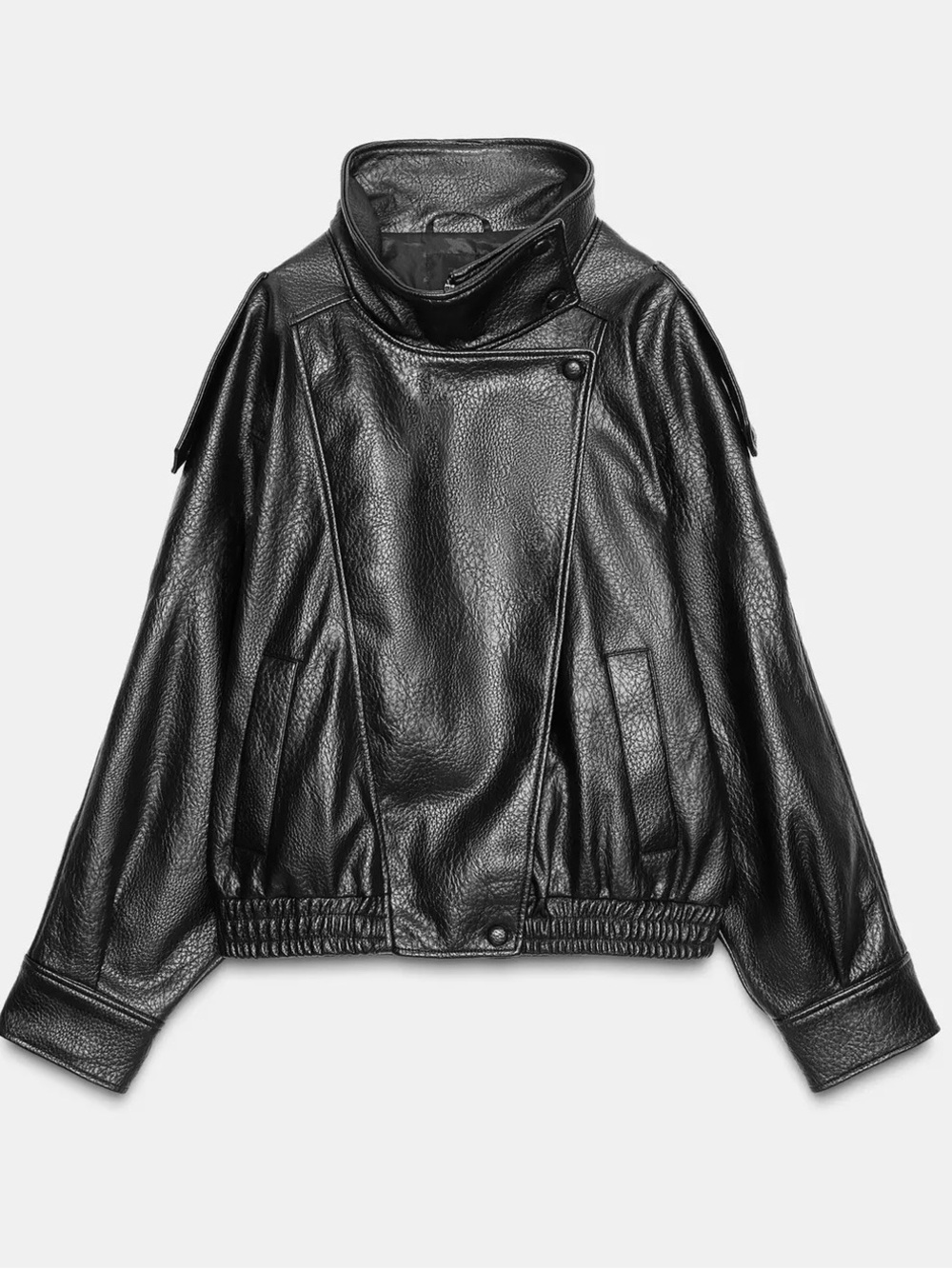 Zara Black Leather Biker Jacket